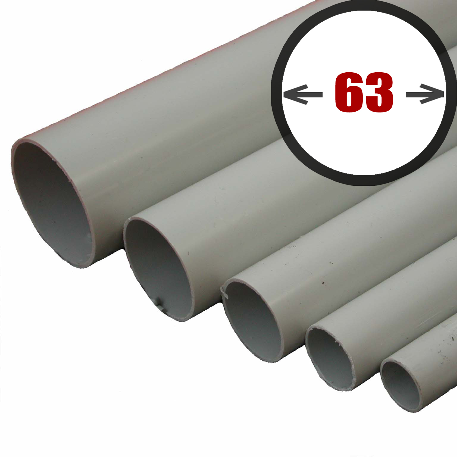 PVC Pipes 63 mm 6PN, 6 m code 35028