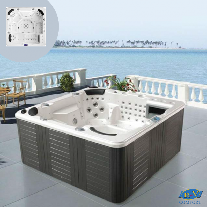 Acrylic Hydro-massage bathtubs with wooded board M-3341 30414