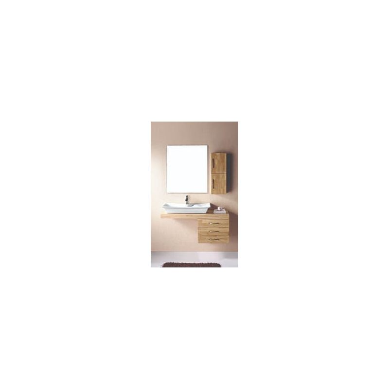 Мебель деревянная для ванных комнат: шкаф с керамическим умывальником, навестной шкафчик, зеркало STR4277AFSS 30579