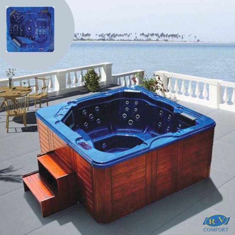 Acrylic Hydro-massage bathtubs with wooded board M-3345 30413